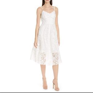 Ted Baker Valens Lace Midi Dress In White
